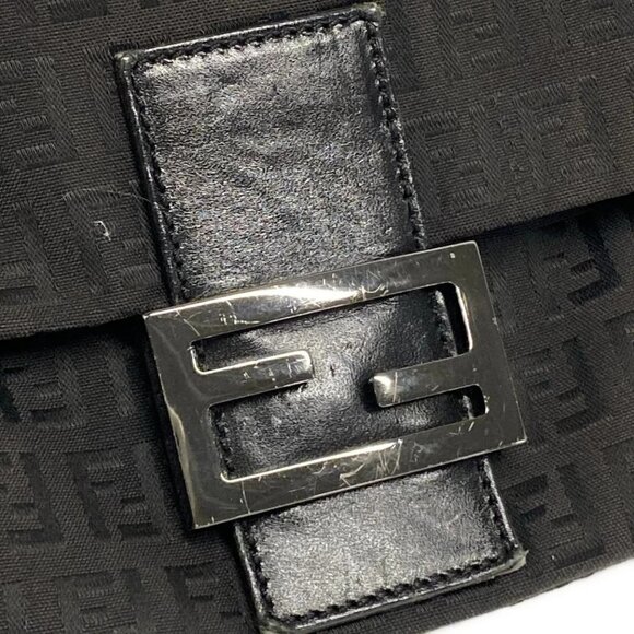 Auth FENDI Mamma bucket / Zucchino pattern 8BR001 Black Jacquard Leather - Picture 11 of 16